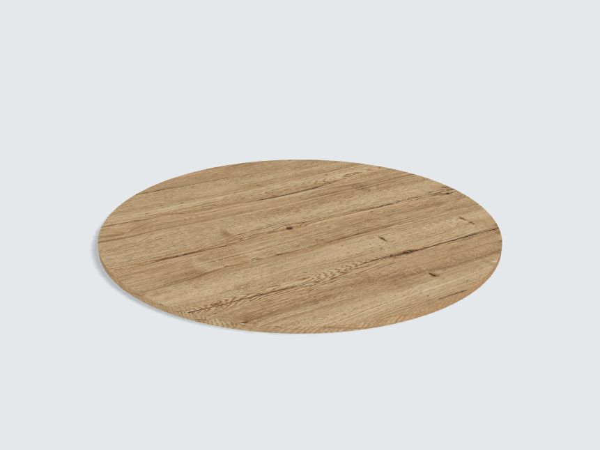 Tischplatte oval / kreisförmig Eiche Halifax