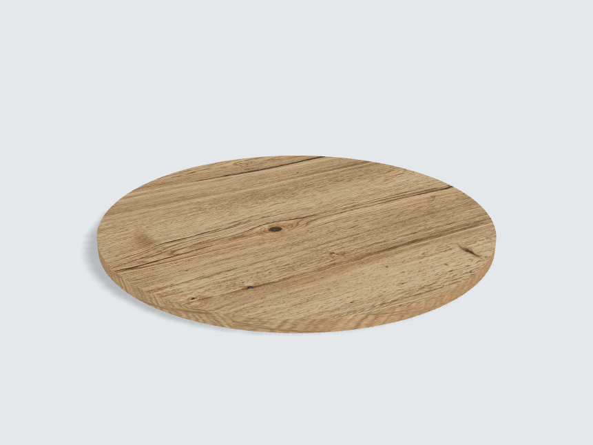 Tischplatte oval / kreisförmig Eiche Halifax