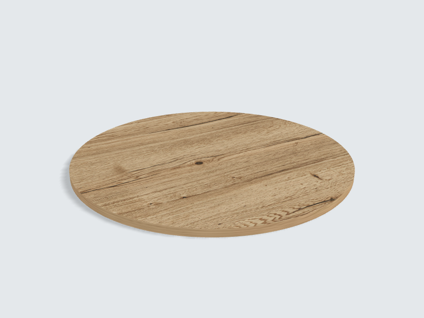 Tischplatte oval / kreisförmig Eiche Halifax