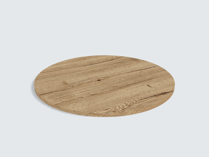 Tischplatte oval / kreisförmig Eiche Halifax