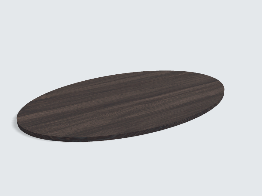 Tischplatte oval / kreisförmig Eiche SanRemo Tabacco