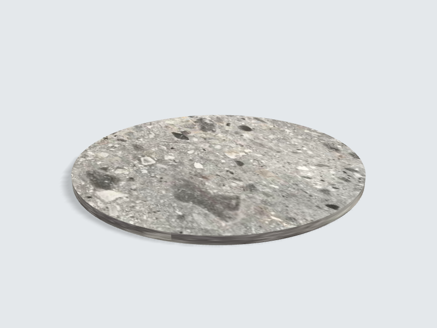 Tischplatte oval / kreisförmig Triestino Terrazzo grau | Classic