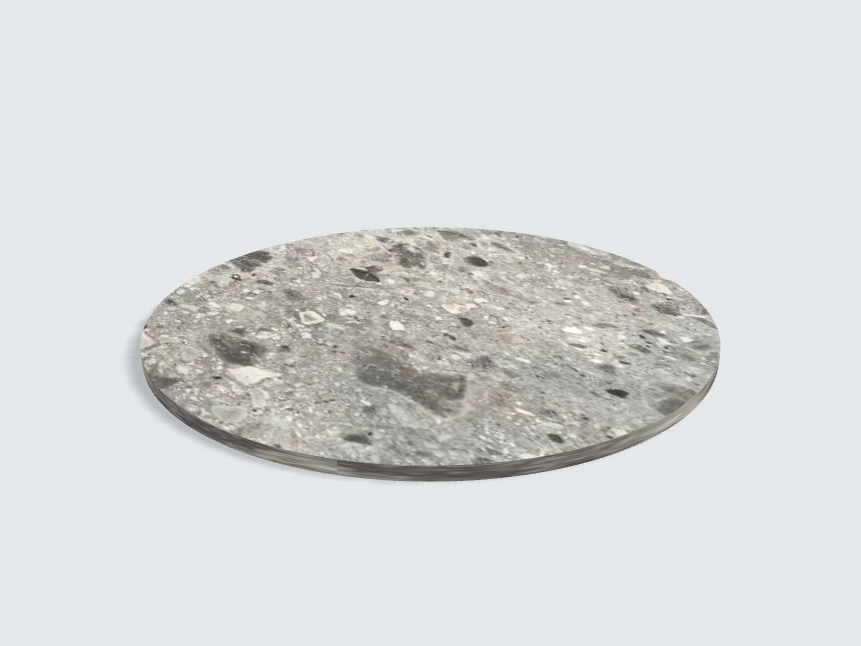 Tischplatte oval / kreisförmig Triestino Terrazzo grau | Classic