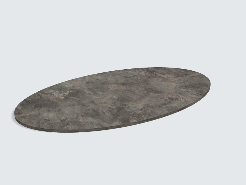 Tischplatte oval / kreisförmig F121 ST87 Metal Rock anthrazit