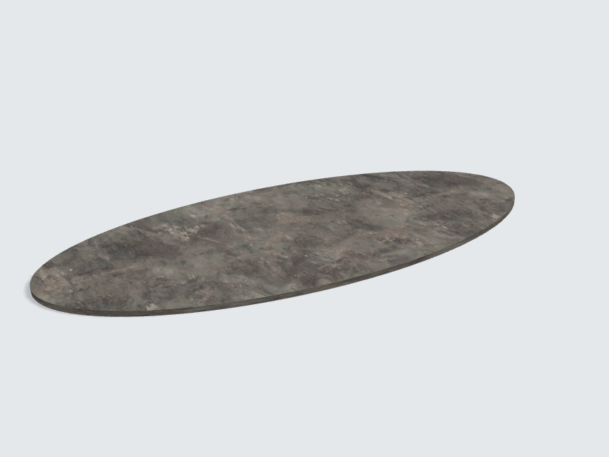 Tischplatte oval / kreisförmig F121 ST87 Metal Rock anthrazit