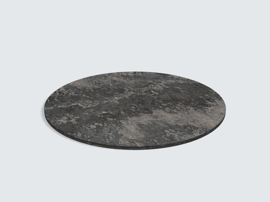 Tischplatte oval / kreisförmig F128 PA Ambiance Granite schwarz