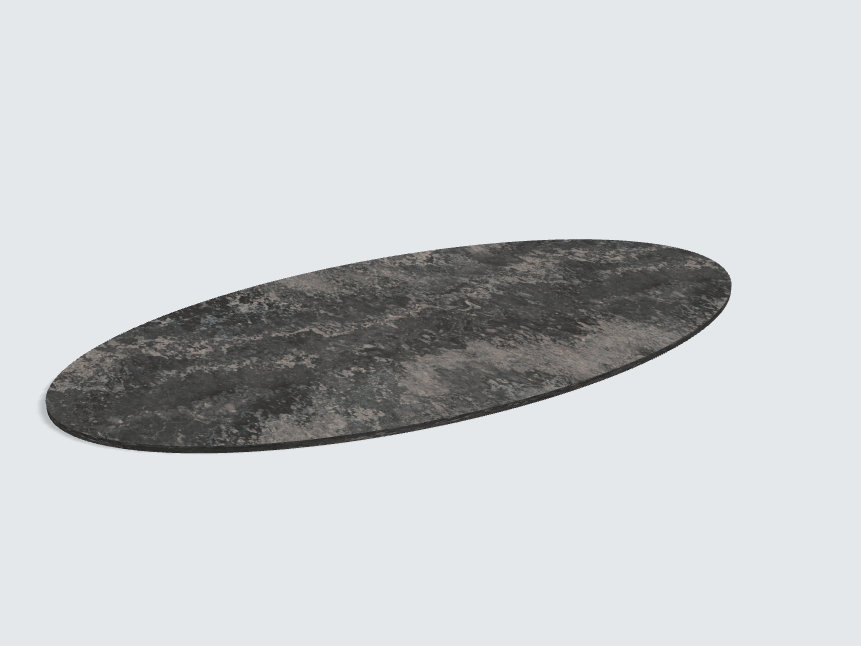 Tischplatte oval / kreisförmig F128 PA Ambiance Granite schwarz