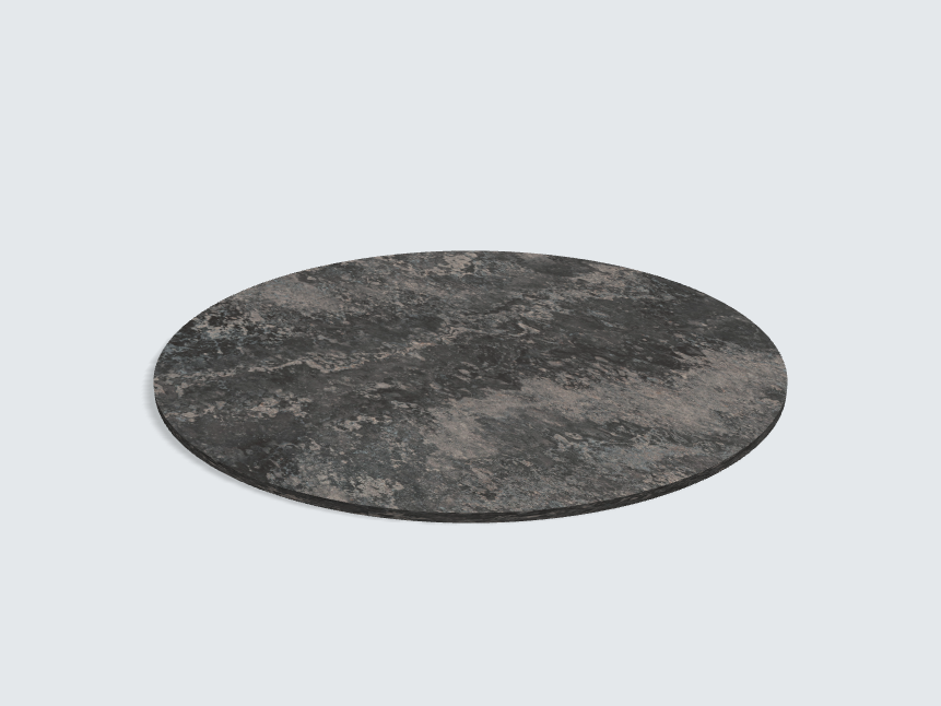 Tischplatte oval / kreisförmig F128 PA Ambiance Granite schwarz