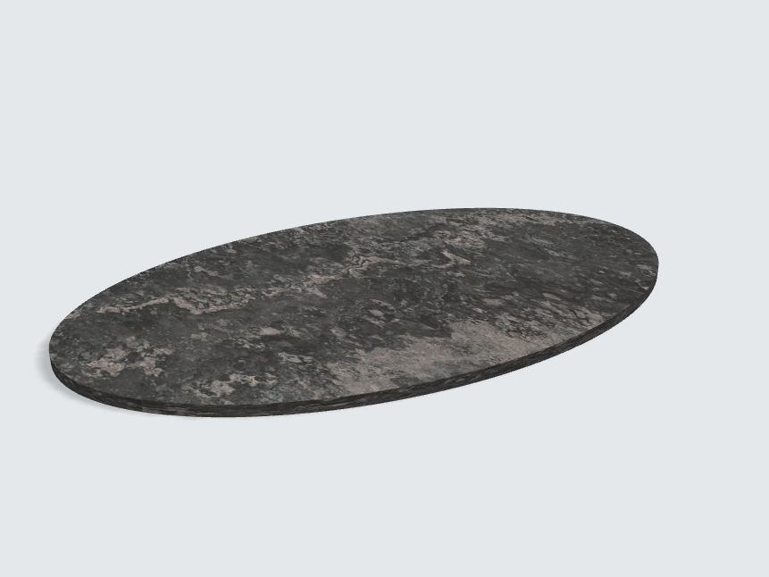 Tischplatte oval / kreisförmig F128 PA Ambiance Granite schwarz