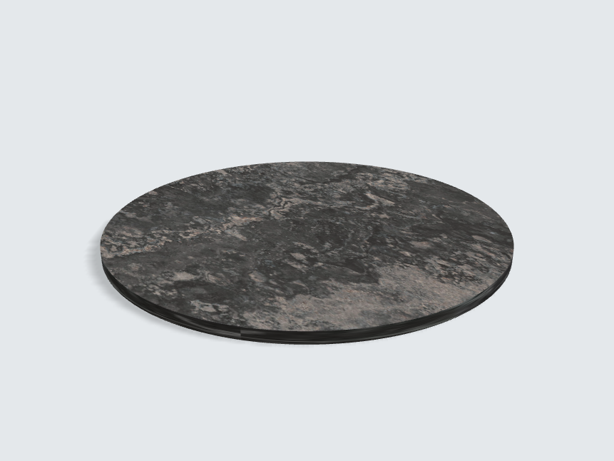 Tischplatte oval / kreisförmig Ambiance Granite schwarz | Classic