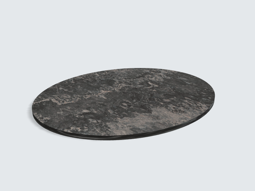 Tischplatte oval / kreisförmig Ambiance Granite schwarz | Classic