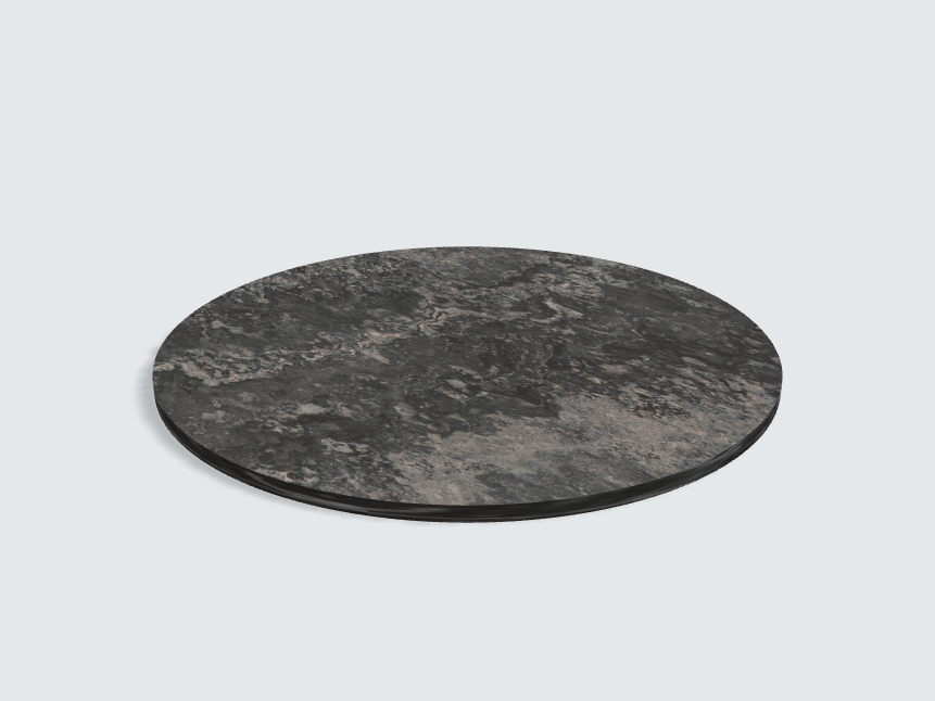 Tischplatte oval / kreisförmig Ambiance Granite schwarz | Classic