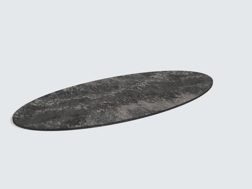 Tischplatte oval / kreisförmig F128 PA Ambiance Granite schwarz