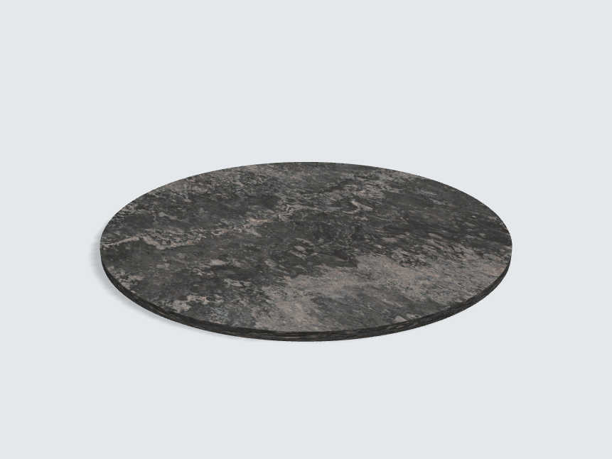 Tischplatte oval / kreisförmig F128 PA Ambiance Granite schwarz