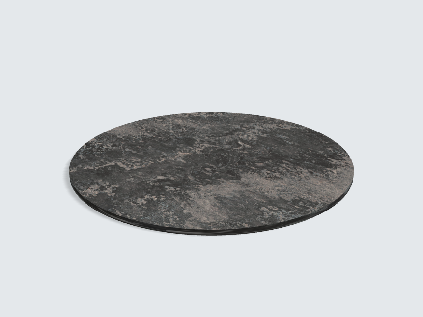 Tischplatte oval / kreisförmig Ambiance Granite schwarz | Classic