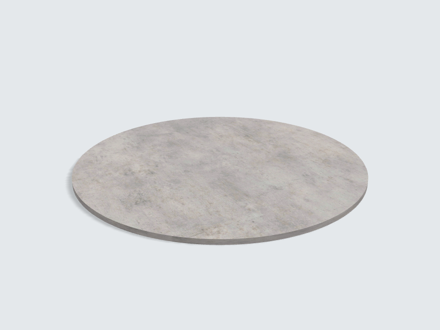 Tischplatte oval / kreisförmig F186 ST9 Chicago Concrete hellgrau