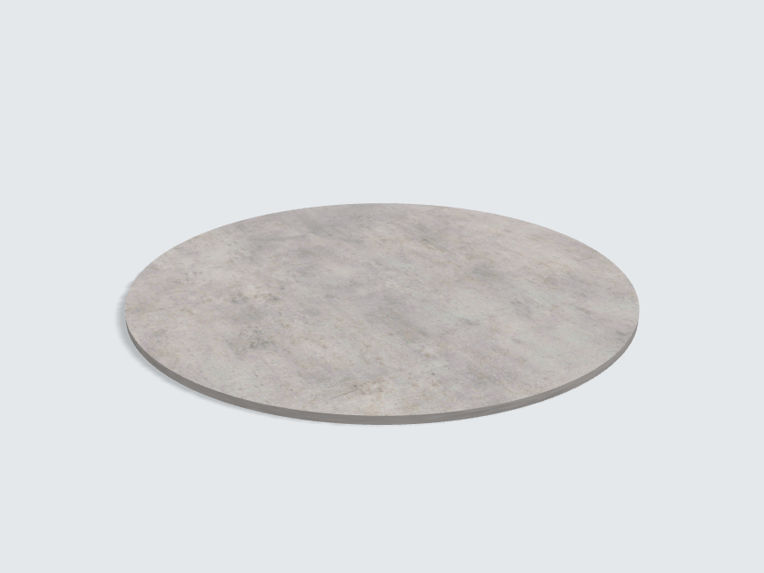 Tischplatte oval / kreisförmig Chicago Concrete hellgrau | Classic