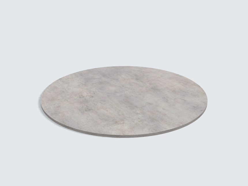 Tischplatte oval / kreisförmig F186 ST9 Chicago Concrete hellgrau