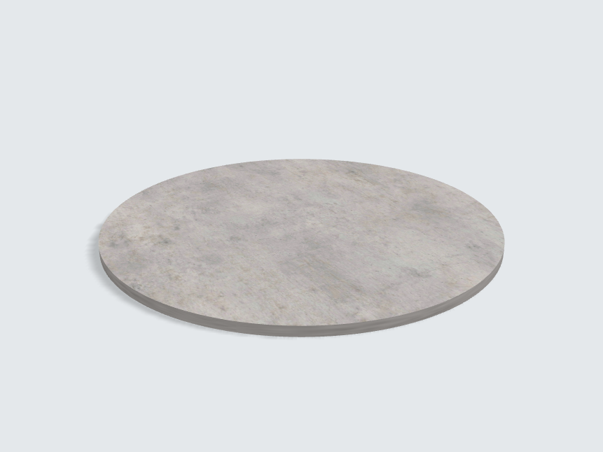 Tischplatte oval / kreisförmig Chicago Concrete hellgrau | Classic