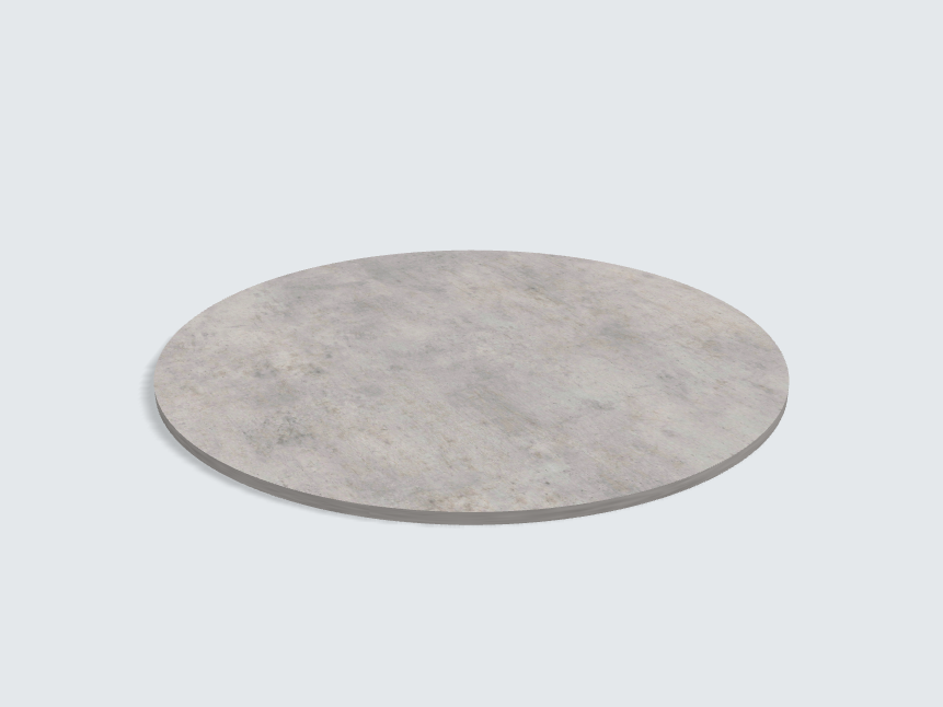 Tischplatte oval / kreisförmig Chicago Concrete hellgrau | Classic