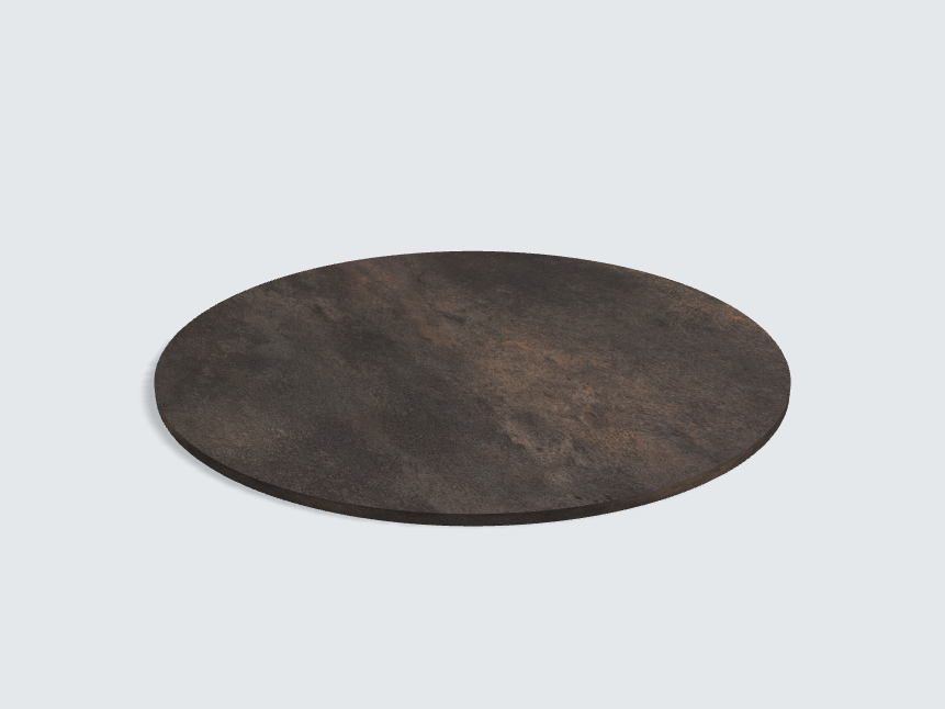 Tischplatte oval / kreisförmig F228 ST78 Titanit anthrazit