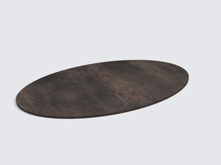 Tischplatte oval / kreisförmig Titanit anthrazit | Classic