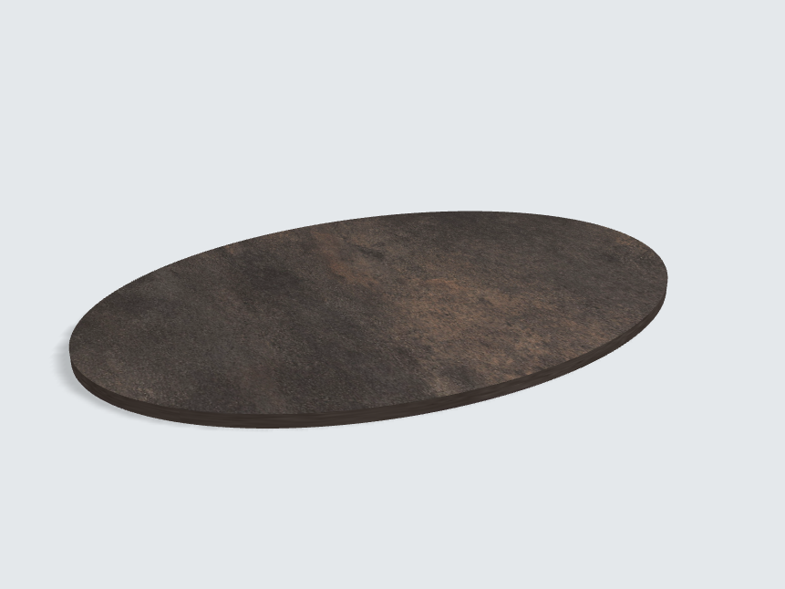Tischplatte oval / kreisförmig Titanit anthrazit | Classic