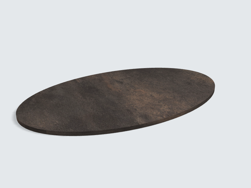 Tischplatte oval / kreisförmig F228 ST78 Titanit anthrazit