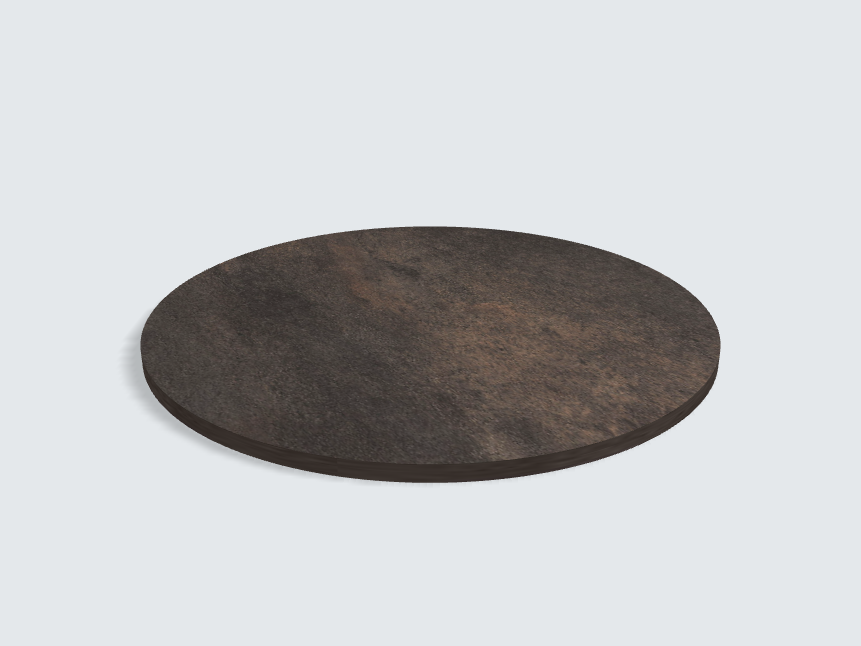 Tischplatte oval / kreisförmig Titanit anthrazit | Classic