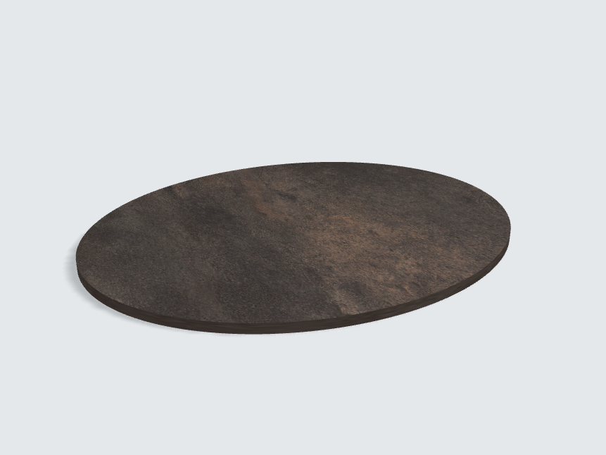 Tischplatte oval / kreisförmig Titanit anthrazit | Classic