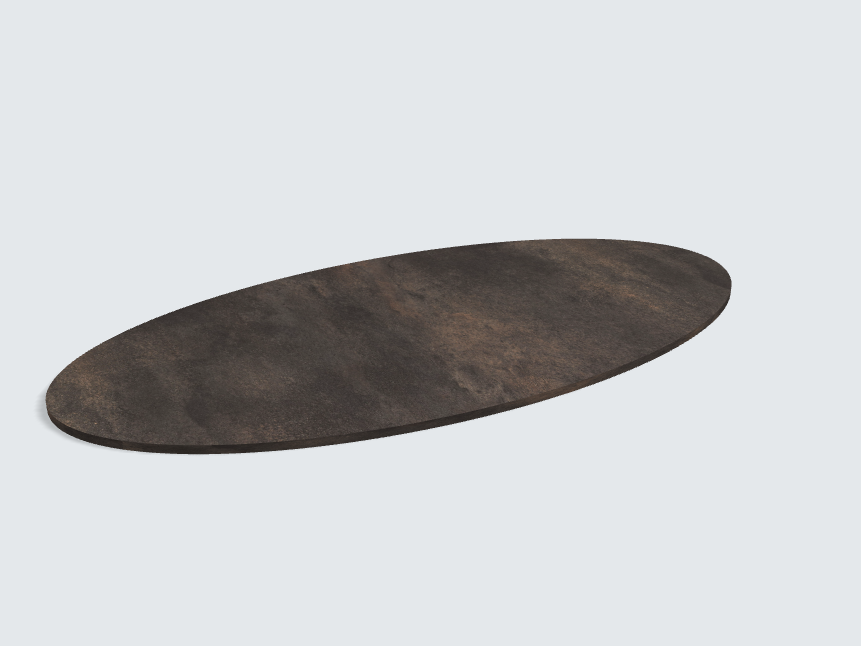 Tischplatte oval / kreisförmig F228 ST78 Titanit anthrazit