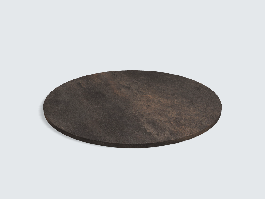 Tischplatte oval / kreisförmig F228 ST78 Titanit anthrazit
