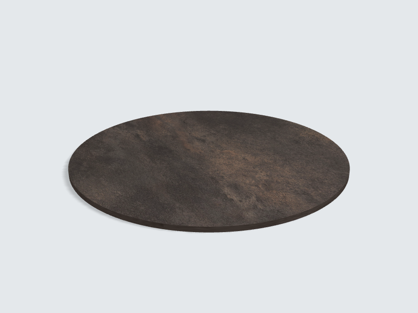 Tischplatte oval / kreisförmig Titanit anthrazit | Classic