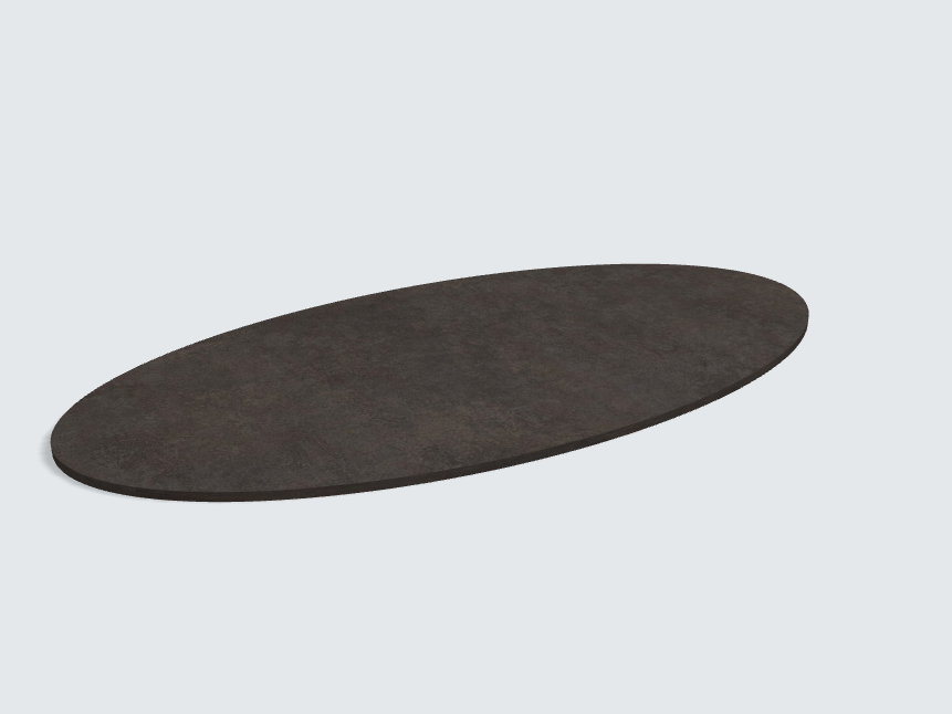 Tischplatte oval / kreisförmig F629 ST16 Dark gold Metal