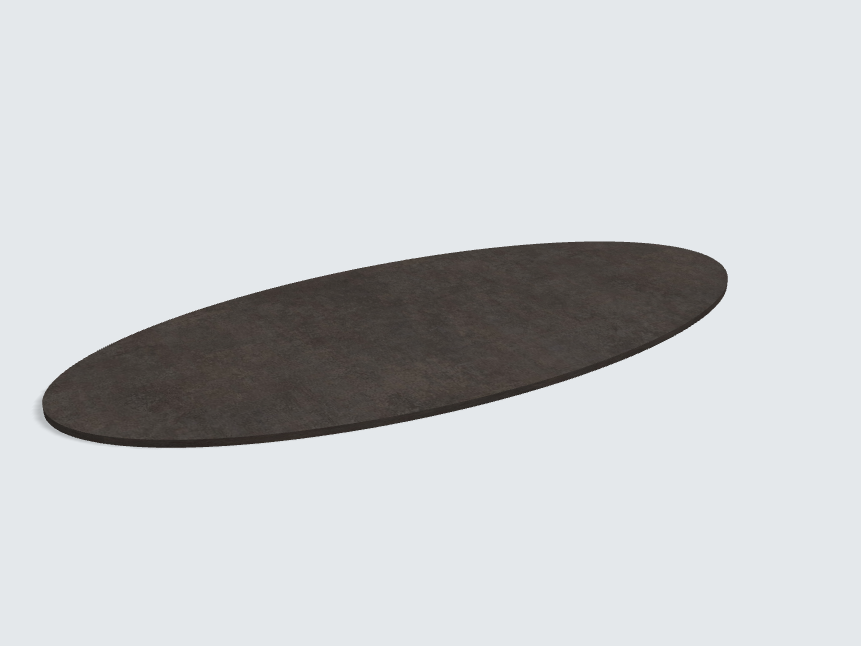Tischplatte oval / kreisförmig F629 ST16 Dark gold Metal