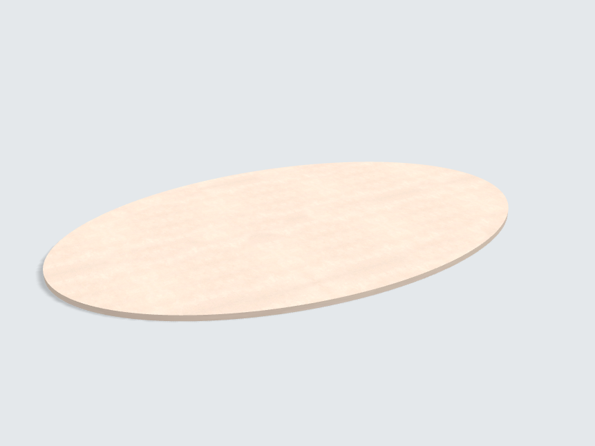 Tischplatte oval / kreisförmig Calcit Stone sandbeige | Classic