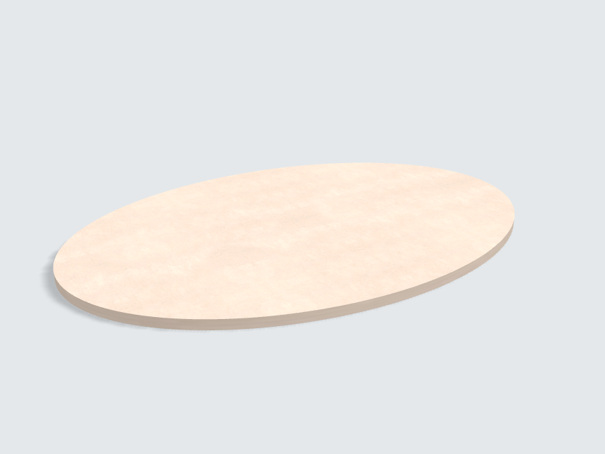 Tischplatte oval / kreisförmig Calcit Stone sandbeige | Classic