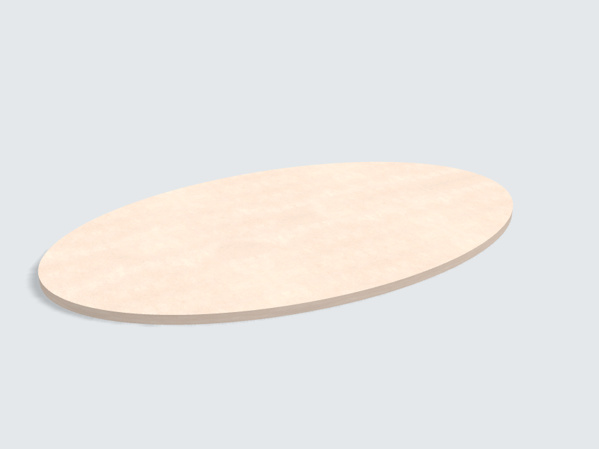 Tischplatte oval / kreisförmig F661 ST76 Calcit Stone sandbeige