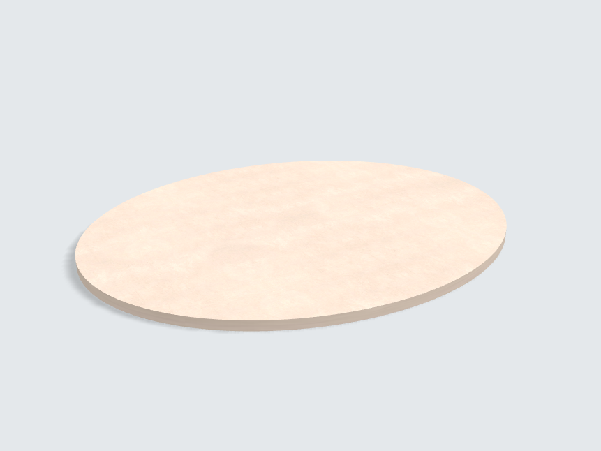 Tischplatte oval / kreisförmig Calcit Stone sandbeige | Classic