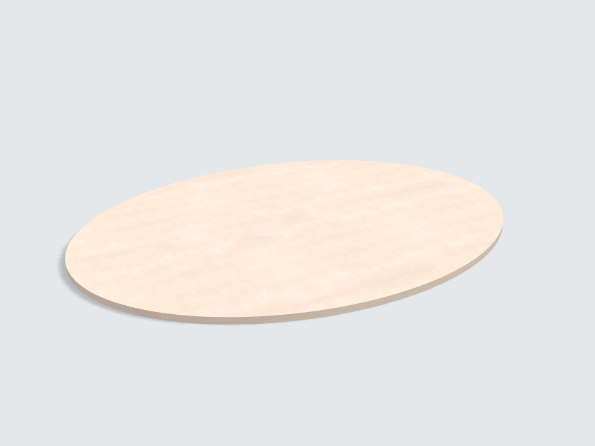 Tischplatte oval / kreisförmig Calcit Stone sandbeige | Classic