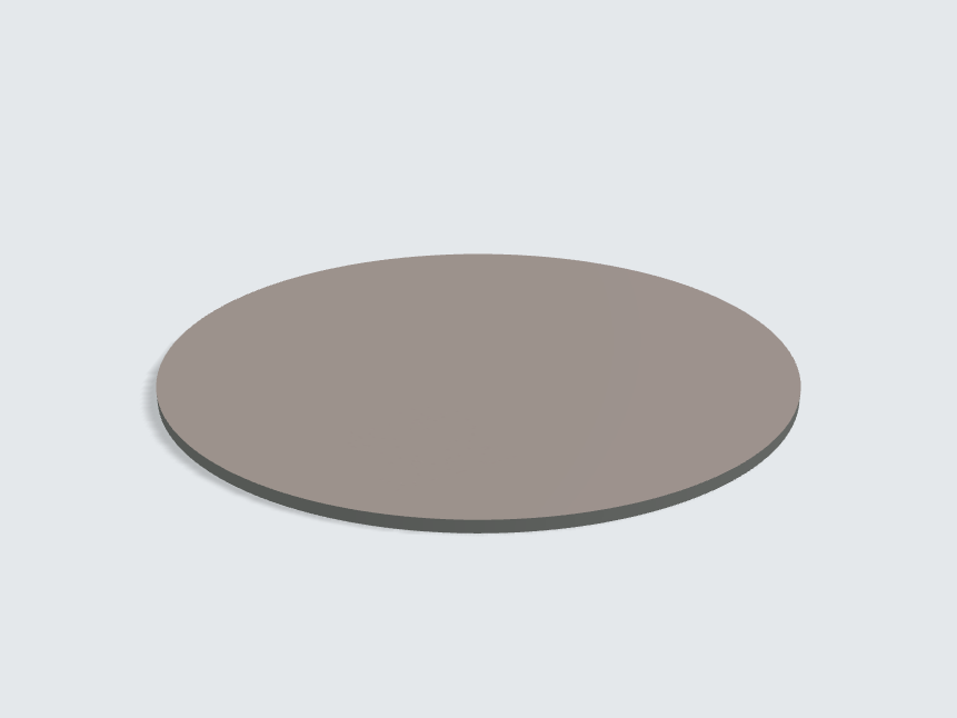 Tischplatte oval / kreisförmig Fossilgrau