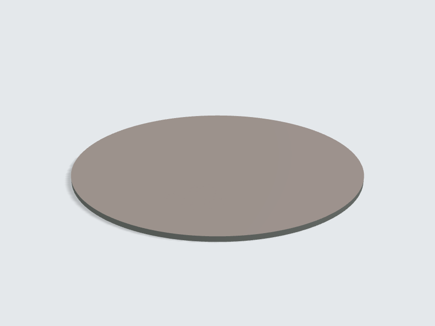 Tischplatte oval / kreisförmig Fossilgrau