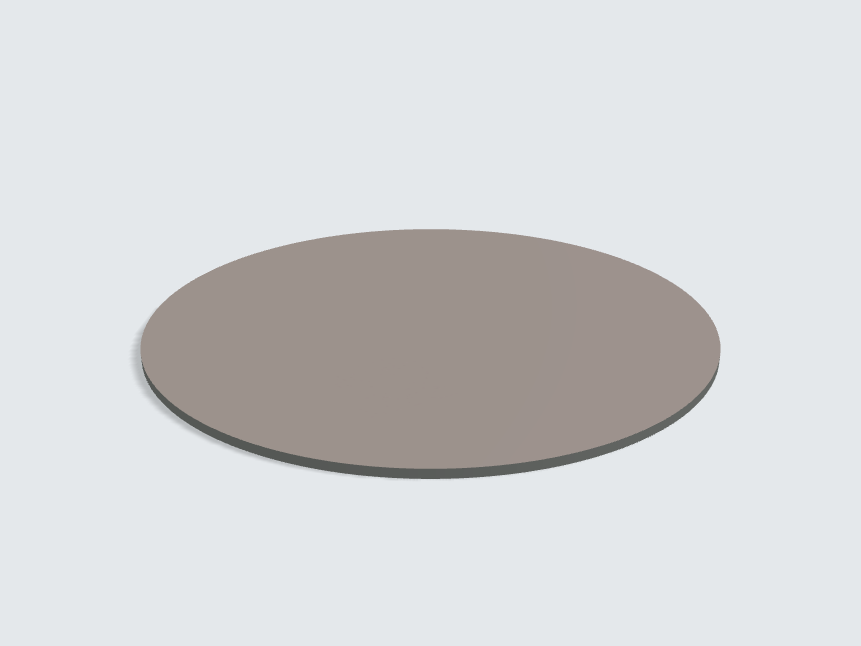 Tischplatte oval / kreisförmig Fossilgrau