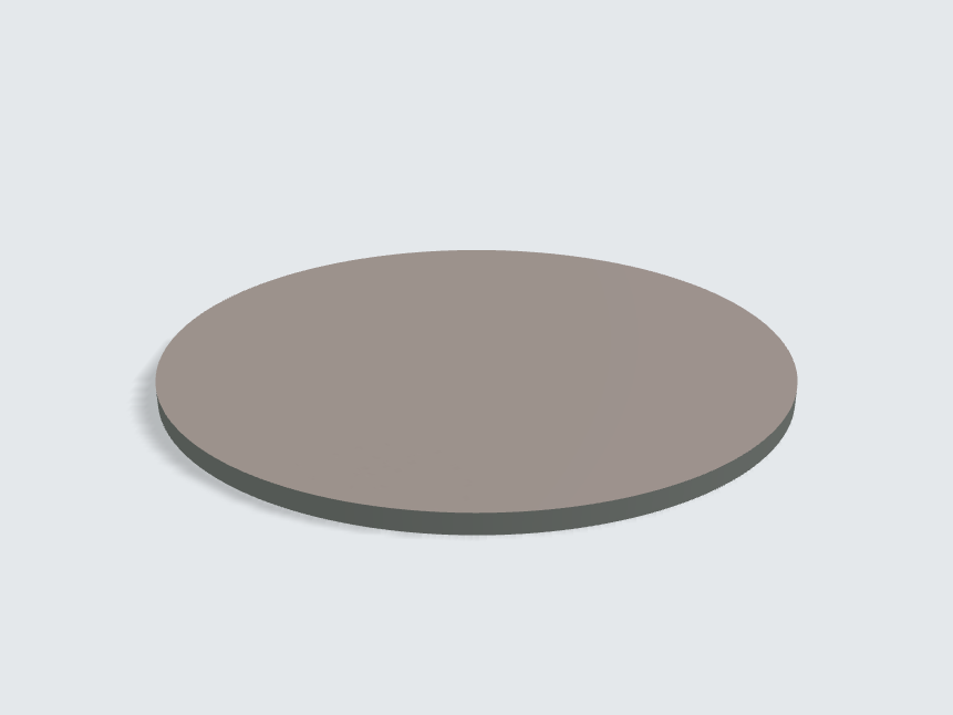 Tischplatte oval / kreisförmig Fossilgrau