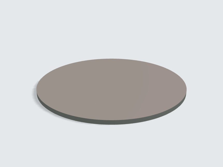 Tischplatte oval / kreisförmig Fossilgrau