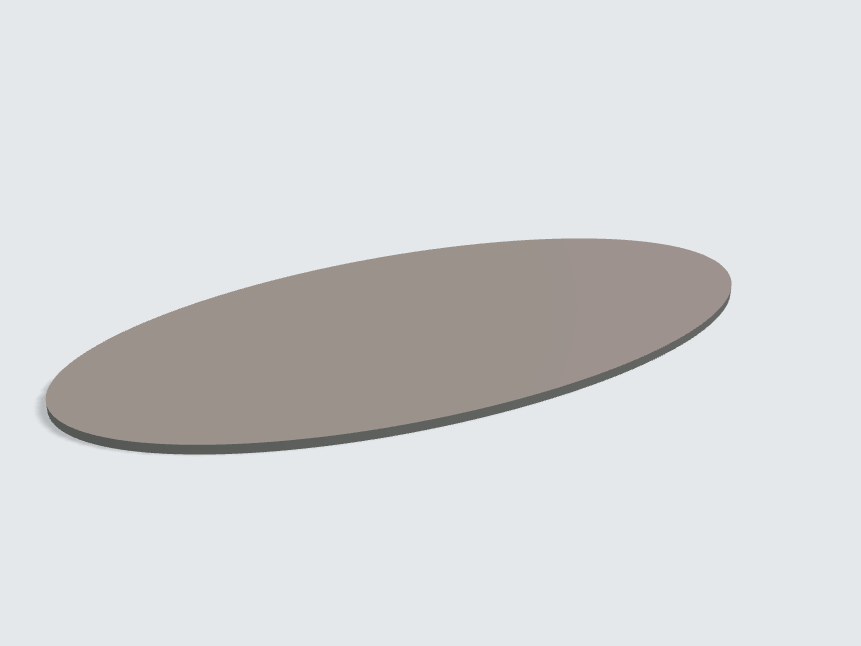 Tischplatte oval / kreisförmig Fossilgrau