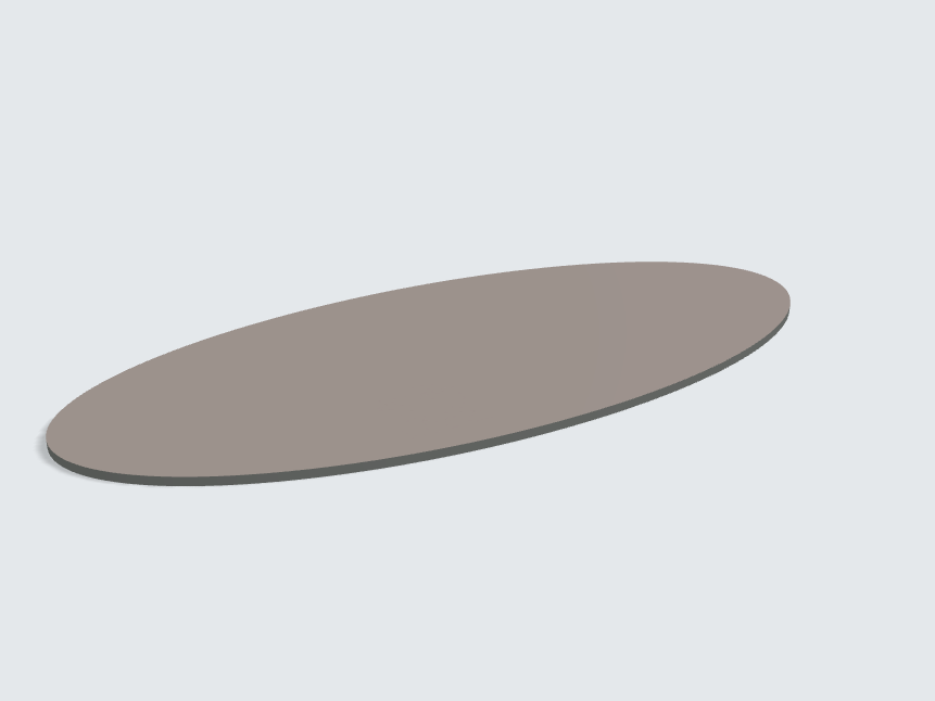 Tischplatte oval / kreisförmig Fossilgrau