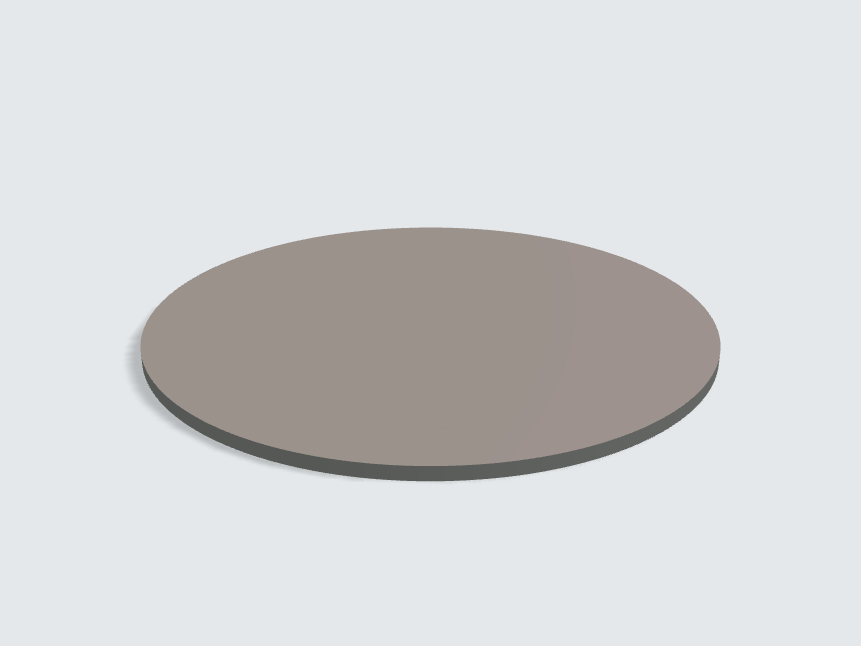 Tischplatte oval / kreisförmig Fossilgrau