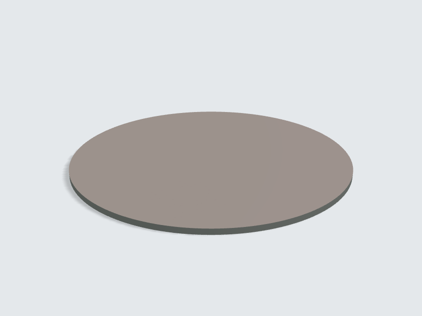 Tischplatte oval / kreisförmig Fossilgrau