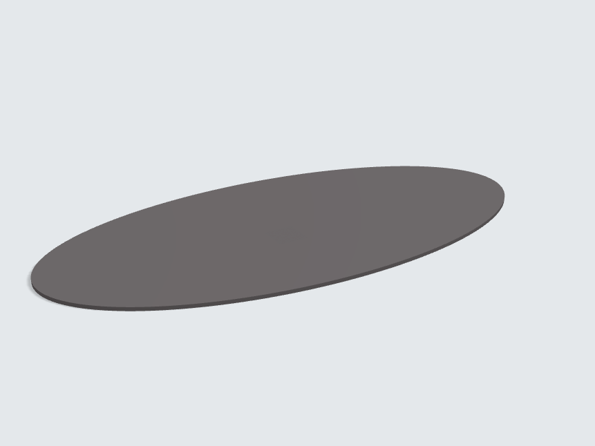 Tischplatte oval / kreisförmig Grau Matt Silktouch